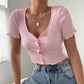 Front Buttons Knit Top