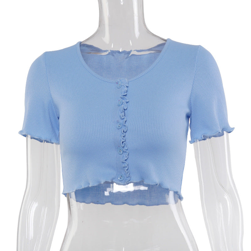 Front Buttons Knit Top