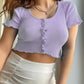 Front Buttons Knit Top