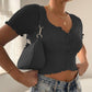 Front Buttons Knit Top