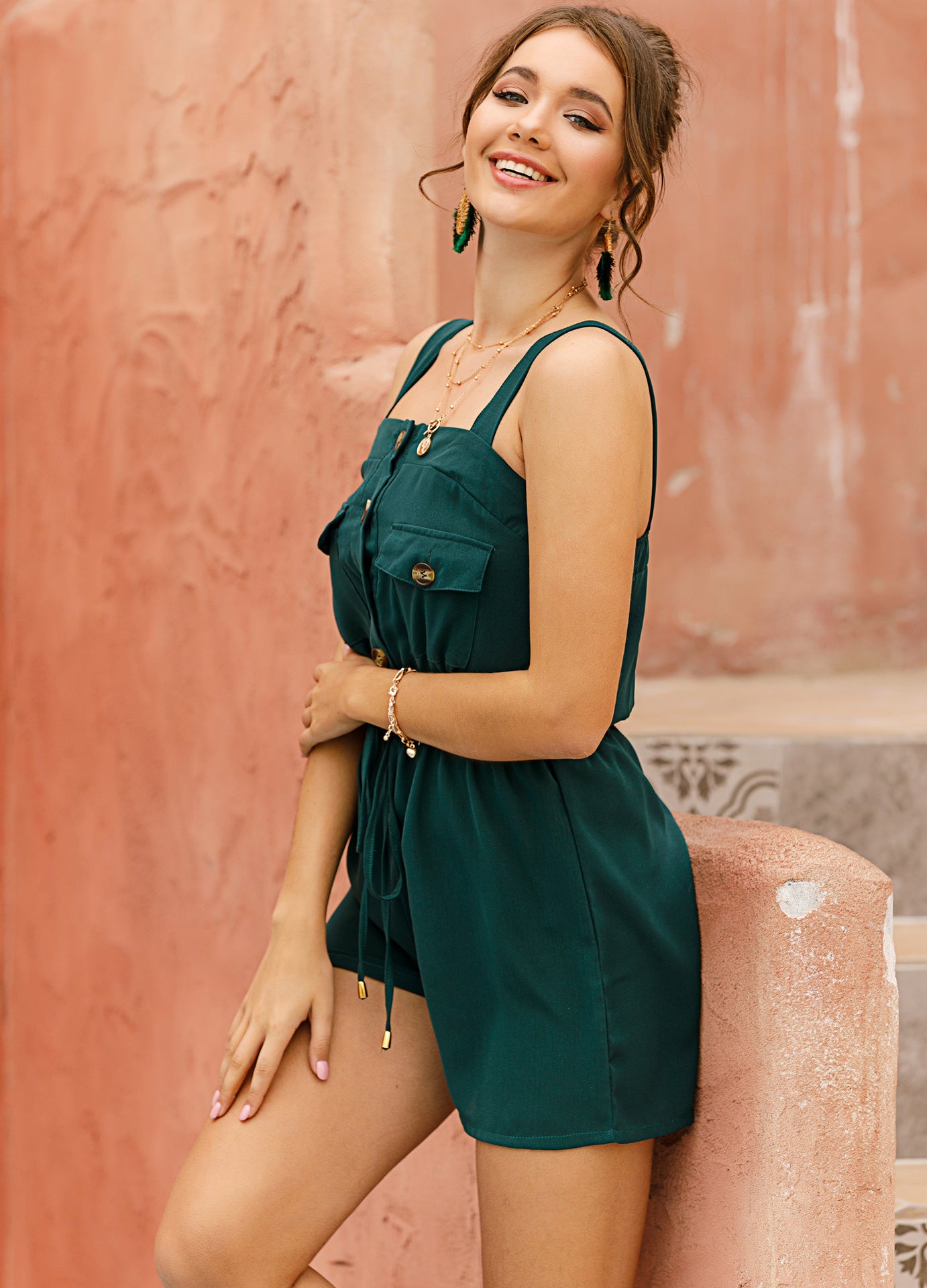 Front Buttons  Romper