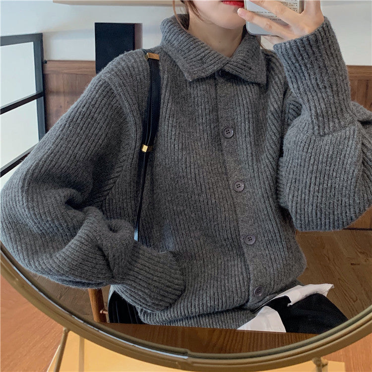 Front Buttons Sweater Cardigan