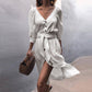Front Buttons V Neck Dress