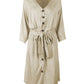Front Buttons V Neck Dress