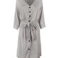 Front Buttons V Neck Dress