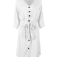 Front Buttons V Neck Dress