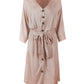 Front Buttons V Neck Dress