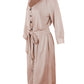 Front Buttons V Neck Dress