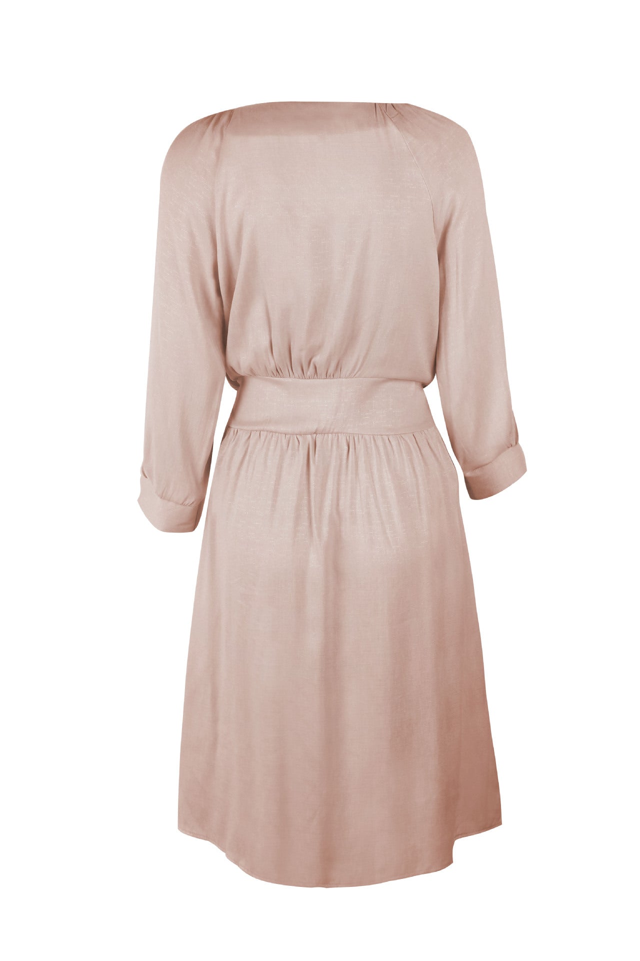 Front Buttons V Neck Dress