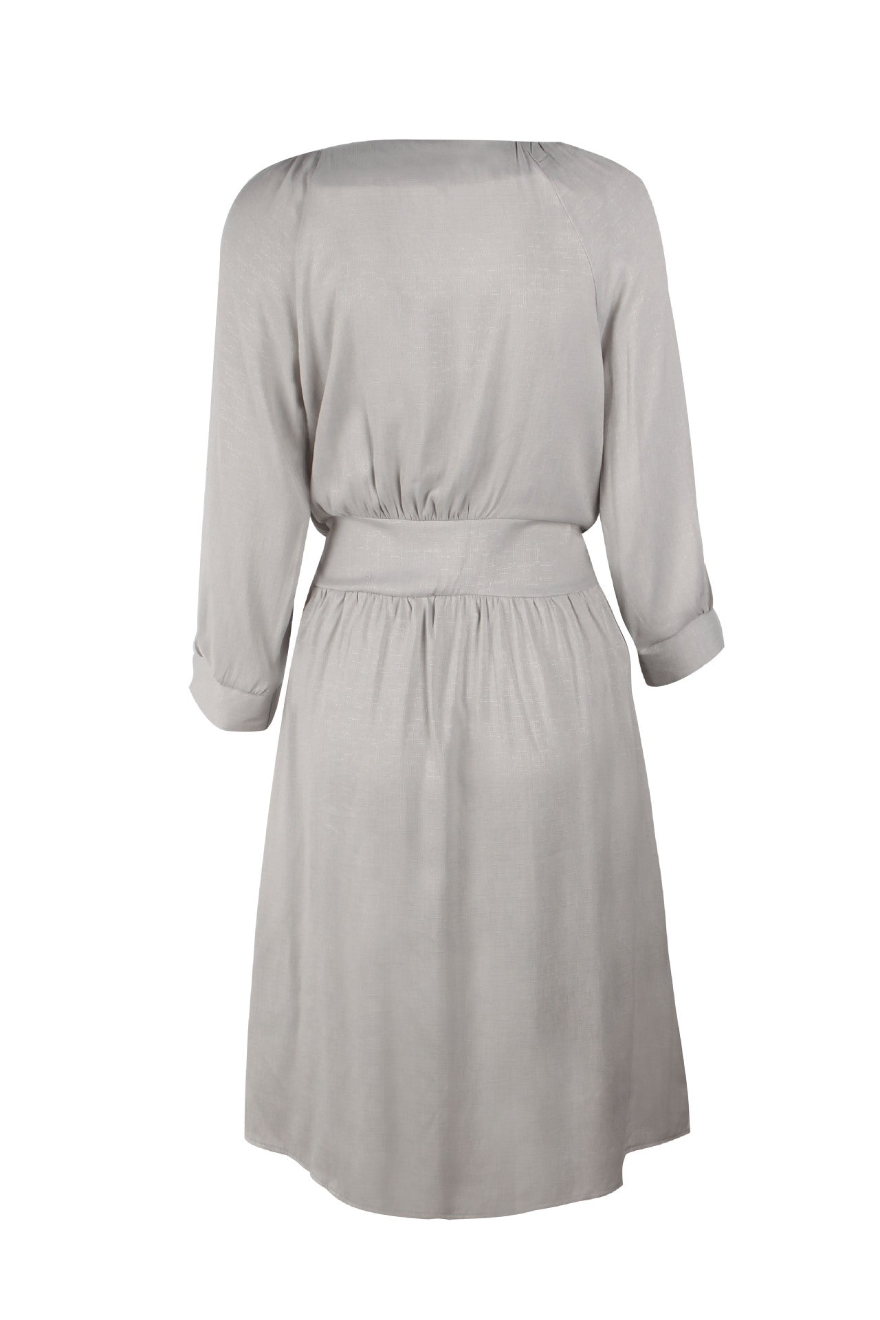 Front Buttons V Neck Dress
