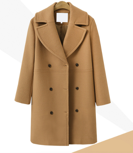 Front Buttons Woolen Coat