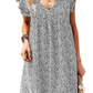 V Neck Floral Chiffon Dress
