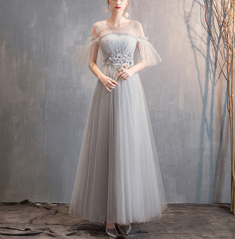 Gray Evening Party Dress