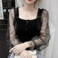 Grenadine Splicing Velvet Top