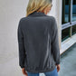 Front Zipper Solid Color Sweatshirt