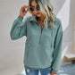 Front Zipper Solid Color Sweatshirt