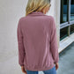 Front Zipper Solid Color Sweatshirt
