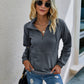 Front Zipper Solid Color Sweatshirt