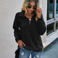 Front Zipper Solid Color Sweatshirt