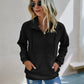 Front Zipper Solid Color Sweatshirt