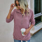 Front Zipper Solid Color Sweatshirt