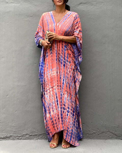 Colorful Slit Cover Up