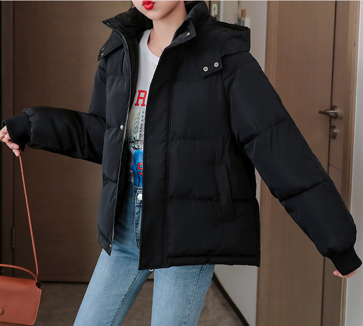 Hooded casual down cotton jacket