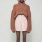 Stand-up collar zipper pullover sweater