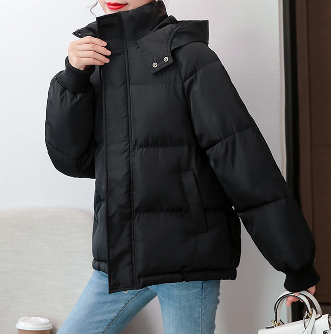 Hooded casual down cotton jacket
