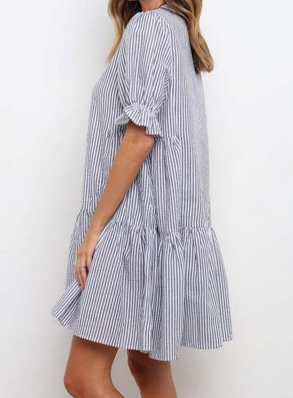 Stripe Short Sleeve Dress