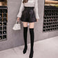 High Waist PU Shorts