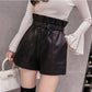 High Waist PU Shorts