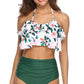 High Waist Floral Halter Bikini Set