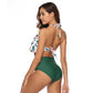 High Waist Floral Halter Bikini Set