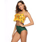 High Waist Floral Halter Bikini Set
