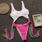 Hollow Out Tassels Swimwear