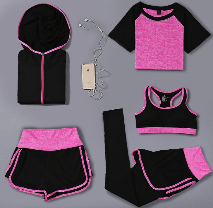 Hooded Design Five Pieces Set Activewear