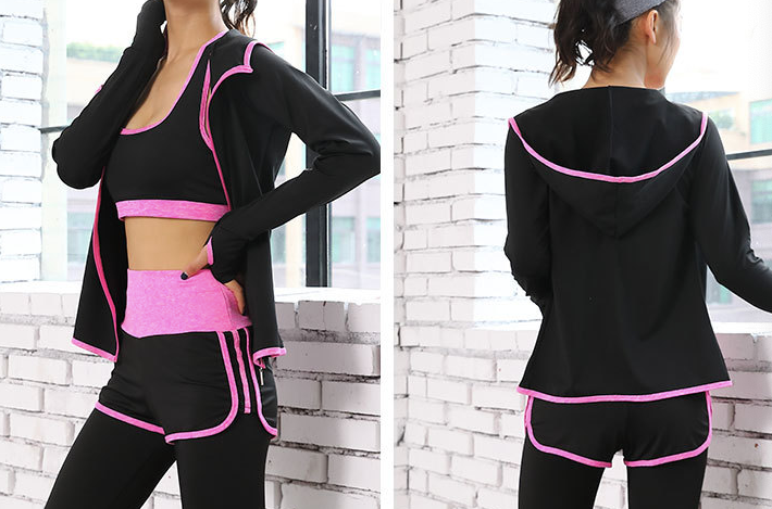 Hooded Design Five Pieces Set Activewear