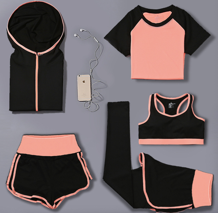 Hooded Design Five Pieces Set Activewear
