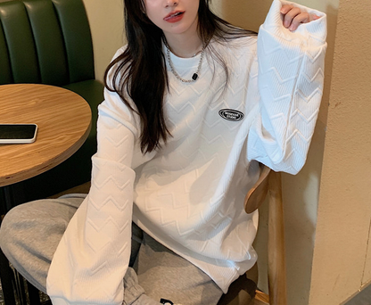 Casual round neck loose top
