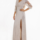 V Neck Sequins Slit Dress