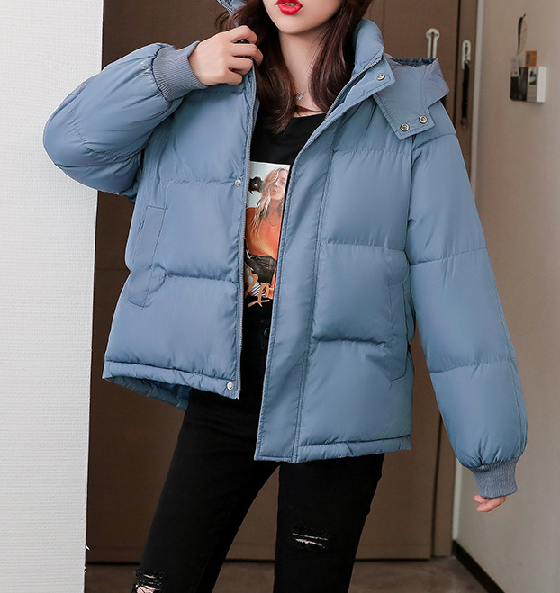 Hooded casual down cotton jacket
