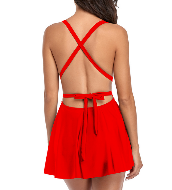 Deep V Neck Backless Swimwear