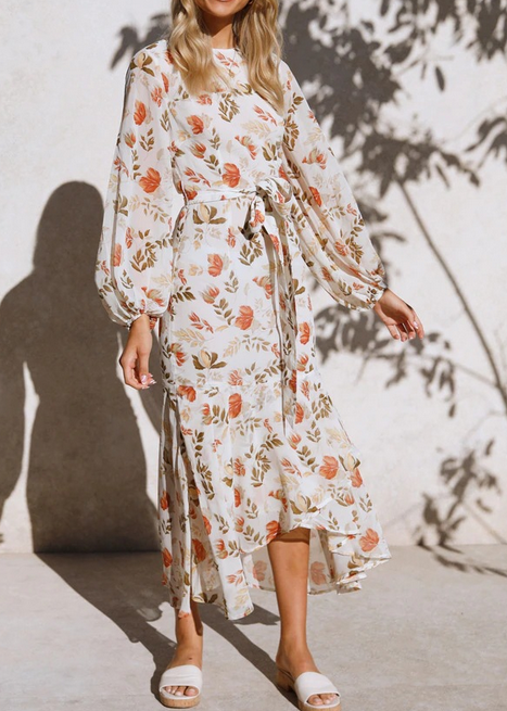 Floral Round Neck Dress