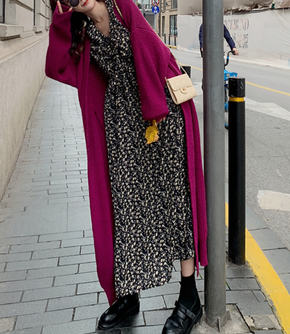 Casual Knit Long Cardigan