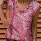 Map Pattern Sleeveless Top