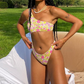 One Shoulder Floral Swimwear