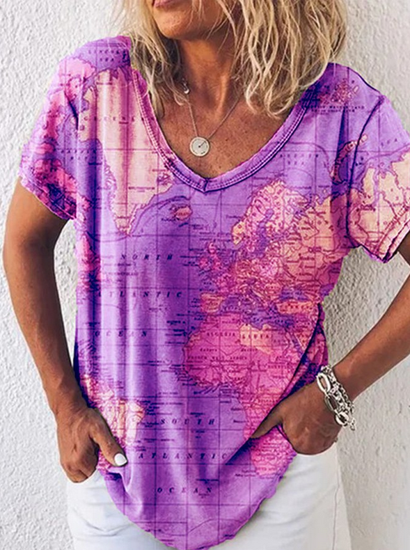Map Pattern T shirt