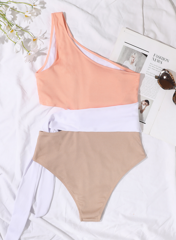 One Shoudler Hollow Out Swimwear