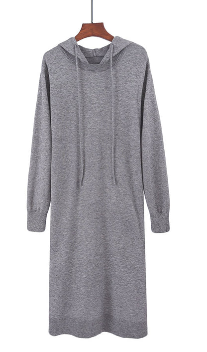 Knit Hooded Sweater Dress